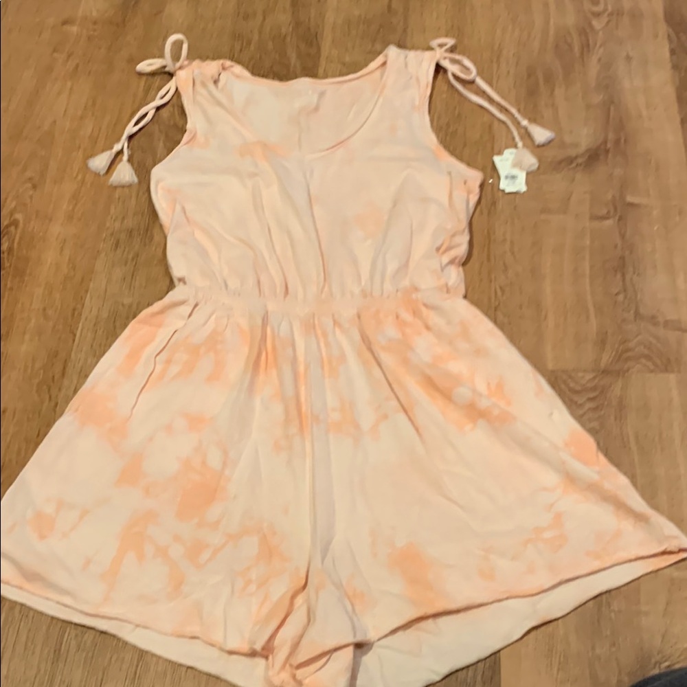 Aerie Peach Tie-Dye Romper